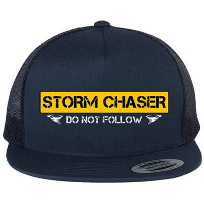 Storm Chaser Do Not Follow Storm Chasing Tornado Flat Bill Trucker Hat