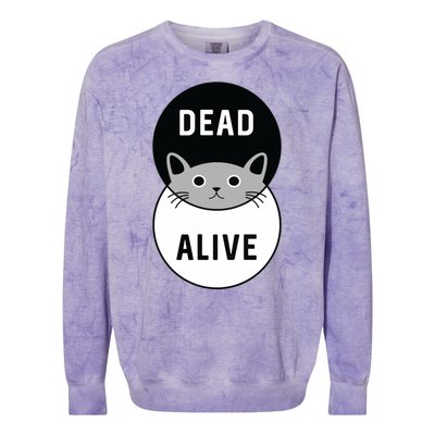 Schrodinger's Cat Dead Or Alive Colorblast Crewneck Sweatshirt