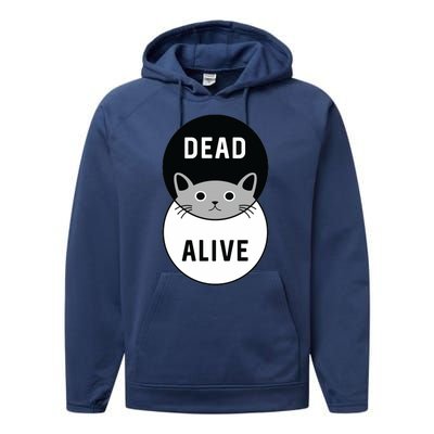 Schrodinger's Cat Dead Or Alive Performance Fleece Hoodie