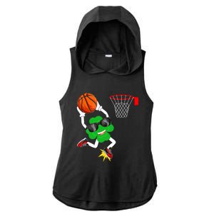 Shamrock Clover Dunking Basketball St Patrick's Day Gift Ladies PosiCharge Tri-Blend Wicking Draft Hoodie Tank