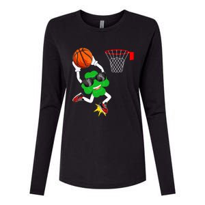 Shamrock Clover Dunking Basketball St Patrick's Day Gift Womens Cotton Relaxed Long Sleeve T-Shirt