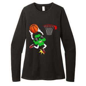 Shamrock Clover Dunking Basketball St Patrick's Day Gift Womens CVC Long Sleeve Shirt