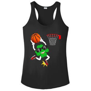 Shamrock Clover Dunking Basketball St Patrick's Day Gift Ladies PosiCharge Competitor Racerback Tank