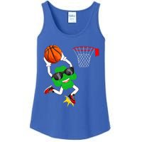 Shamrock Clover Dunking Basketball St Patrick's Day Gift Ladies Essential Tank