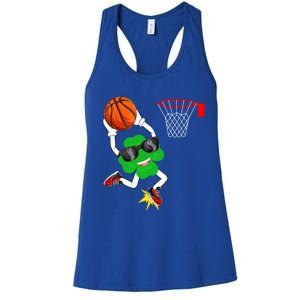 Shamrock Clover Dunking Basketball St Patrick's Day Gift Women's Racerback Tank