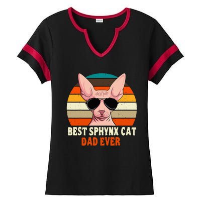 Sphynx Cat Dad Owner Breeder Hairless Pet Lover FatherS Day Ladies Halftime Notch Neck Tee