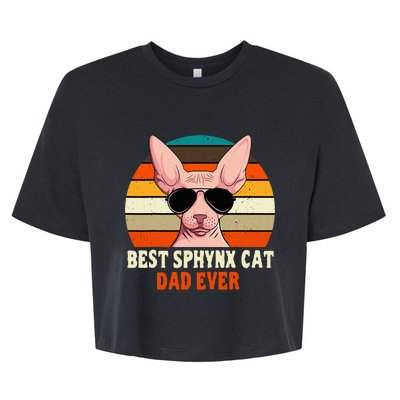 Sphynx Cat Dad Owner Breeder Hairless Pet Lover FatherS Day Bella+Canvas Jersey Crop Tee