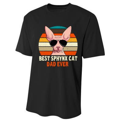 Sphynx Cat Dad Owner Breeder Hairless Pet Lover FatherS Day Performance Sprint T-Shirt