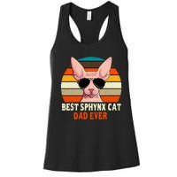 Sphynx Cat Dad Owner Breeder Hairless Pet Lover FatherS Day Women's Racerback Tank