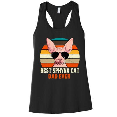 Sphynx Cat Dad Owner Breeder Hairless Pet Lover FatherS Day Women's Racerback Tank