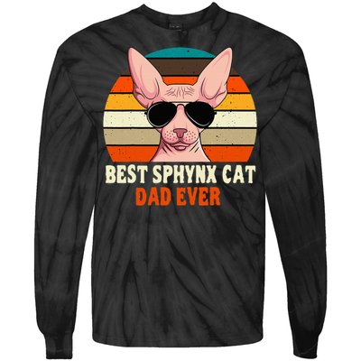 Sphynx Cat Dad Owner Breeder Hairless Pet Lover FatherS Day Tie-Dye Long Sleeve Shirt