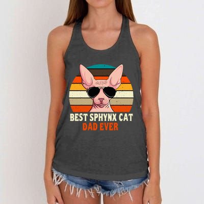 Sphynx Cat Dad Owner Breeder Hairless Pet Lover FatherS Day Women's Knotted Racerback Tank