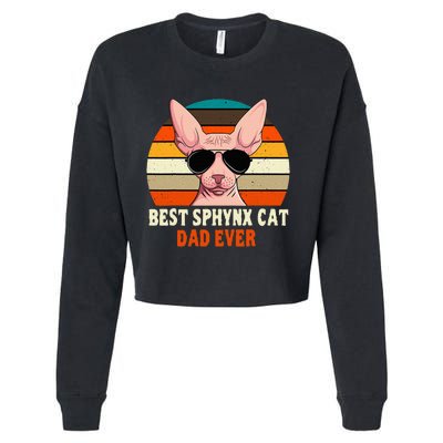 Sphynx Cat Dad Owner Breeder Hairless Pet Lover FatherS Day Cropped Pullover Crew