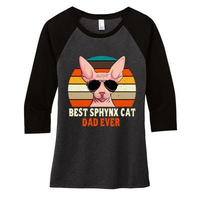 Sphynx Cat Dad Owner Breeder Hairless Pet Lover FatherS Day Women's Tri-Blend 3/4-Sleeve Raglan Shirt