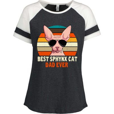 Sphynx Cat Dad Owner Breeder Hairless Pet Lover FatherS Day Enza Ladies Jersey Colorblock Tee