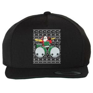 Santa Claus Drummer Drums Percussionist Percussion Christmas Gift Wool Snapback Cap