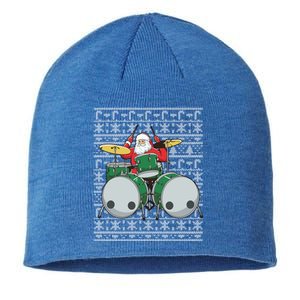 Santa Claus Drummer Drums Percussionist Percussion Christmas Gift Sustainable Beanie