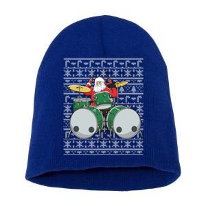 Santa Claus Drummer Drums Percussionist Percussion Christmas Gift Short Acrylic Beanie