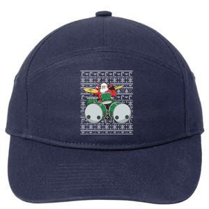 Santa Claus Drummer Drums Percussionist Percussion Christmas Gift 7-Panel Snapback Hat