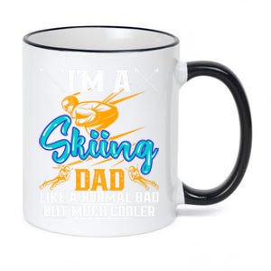 Skiing Cool Dad Ski Cool Adventure Gift 11oz Black Color Changing Mug