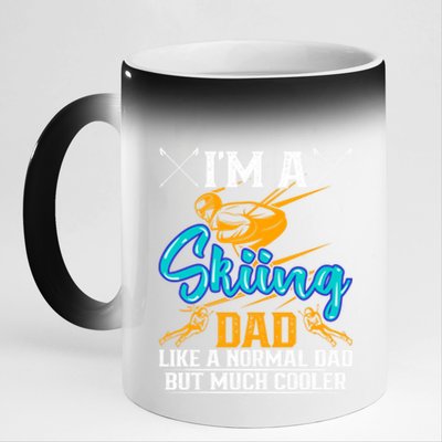 Skiing Cool Dad Ski Cool Adventure Gift 11oz Black Color Changing Mug