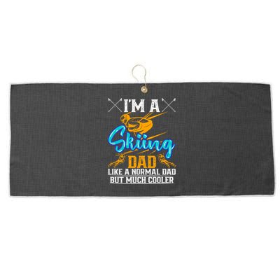 Skiing Cool Dad Ski Cool Adventure Gift Large Microfiber Waffle Golf Towel