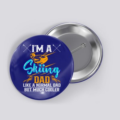 Skiing Cool Dad Ski Cool Adventure Gift Button