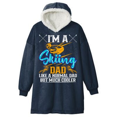 Skiing Cool Dad Ski Cool Adventure Gift Hooded Wearable Blanket