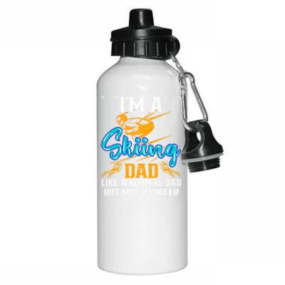 Skiing Cool Dad Ski Cool Adventure Gift Aluminum Water Bottle