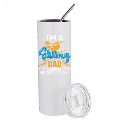 Skiing Cool Dad Ski Cool Adventure Gift Stainless Steel Tumbler