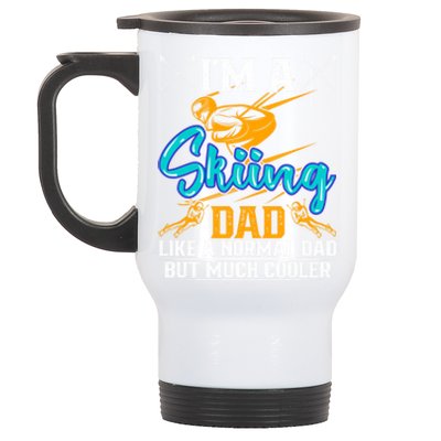 Skiing Cool Dad Ski Cool Adventure Gift Stainless Steel Travel Mug