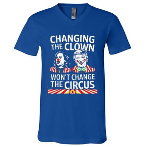 Same Circus Different Clown Political Kamala And Trump V-Neck T-Shirt