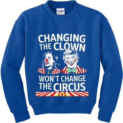 Same Circus Different Clown Political Kamala And Trump Kids Sweatshirt