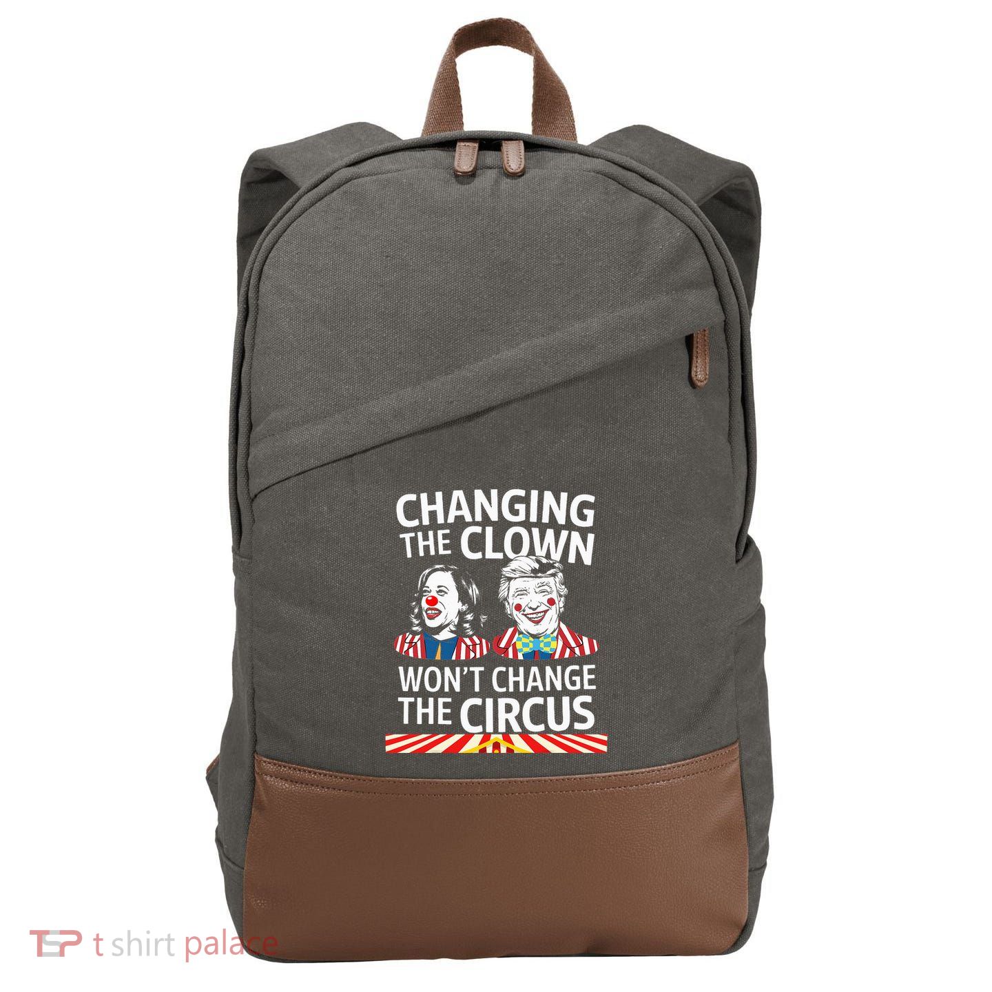 Same Circus Different Clown Political Kamala And Trump Cotton Canvas Backpack