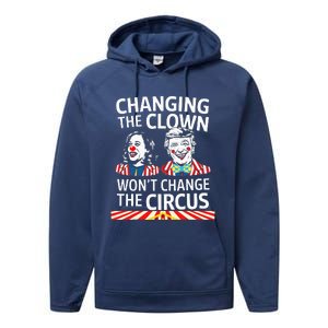 Same Circus Different Clown Political Kamala And Trump Performance Fleece Hoodie