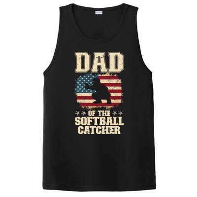 Softball Catcher Dad Jokes American Flag Fathers Day PosiCharge Competitor Tank