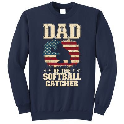 Softball Catcher Dad Jokes American Flag Fathers Day Sweatshirt