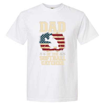 Softball Catcher Dad Jokes American Flag Fathers Day Garment-Dyed Heavyweight T-Shirt