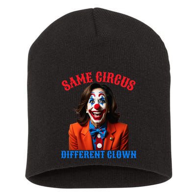 Same Circus Different Clown Funny Kamala Clown 2024 Short Acrylic Beanie