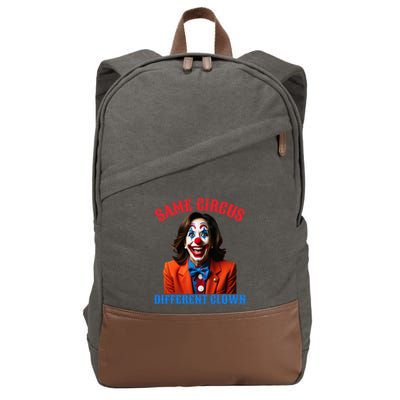 Same Circus Different Clown Funny Kamala Clown 2024 Cotton Canvas Backpack