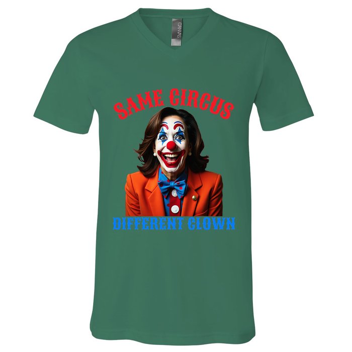 Same Circus Different Clown Funny Kamala Clown 2024 V-Neck T-Shirt