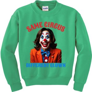 Same Circus Different Clown Funny Kamala Clown 2024 Kids Sweatshirt