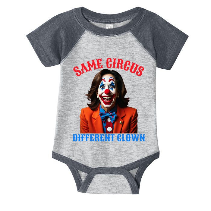 Same Circus Different Clown Funny Kamala Clown 2024 Infant Baby Jersey Bodysuit