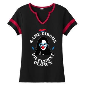 Same Circus Different Clown Funny Kamala Clown Ladies Halftime Notch Neck Tee