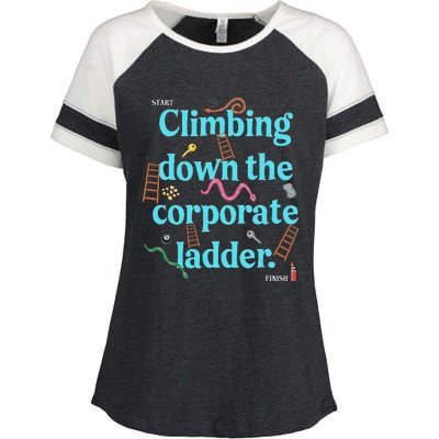 Start Climbing Down The Corporate Ladder Enza Ladies Jersey Colorblock Tee