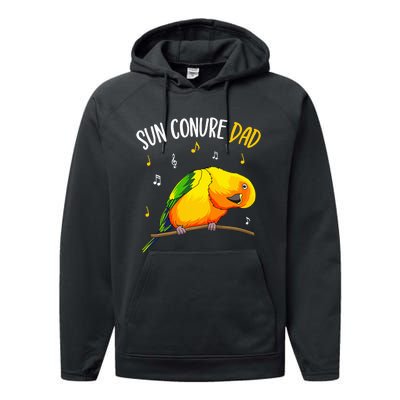 Sun Conure Dad Funny Parrot Bird Lover Performance Fleece Hoodie