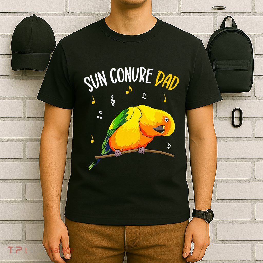 Sun Conure Dad Funny Parrot Bird Lover T-Shirt