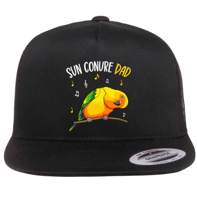 Sun Conure Dad Funny Parrot Bird Lover Flatbill Hat