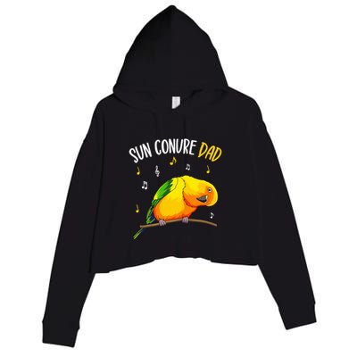 Sun Conure Dad Funny Parrot Bird Lover Crop Fleece Hoodie