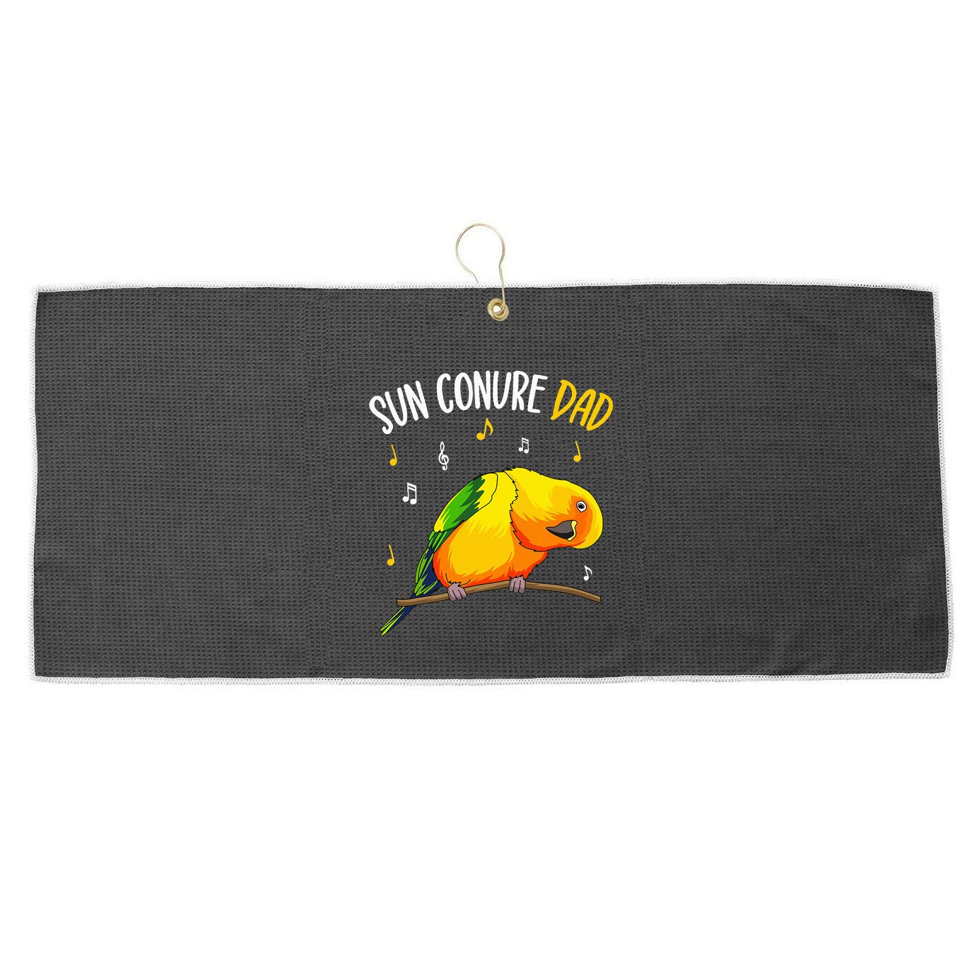 Sun Conure Dad Funny Parrot Bird Lover Large Microfiber Waffle Golf Towel